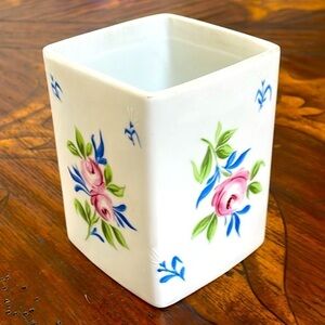 Vintage Hand Painted Porcelain Small Vase by Vista Allegre Portugal